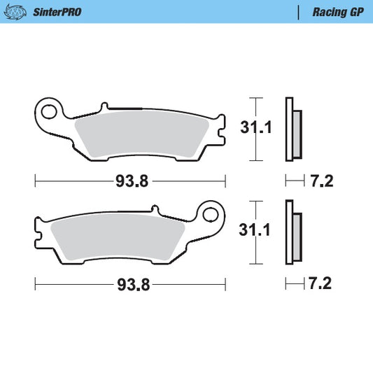 High end MX racing pad for professional use, the special sinter mix combines maximum stopping power with high temperature resistance to ...