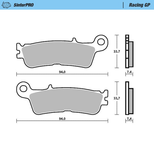 High end MX racing pad for professional use, the special sinter mix combines maximum stopping power with high temperature resistance to ...