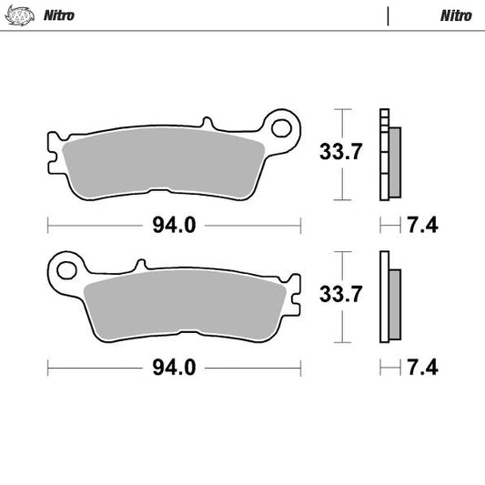 Sintered MX/Enduro brake pad for general use, an excellent long lasting all-weather performer. Also highly suitable for Enduro use.