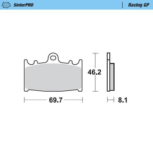 High end MX racing pad for professional use, the special sinter mix combines maximum stopping power with high temperature resistance to ...