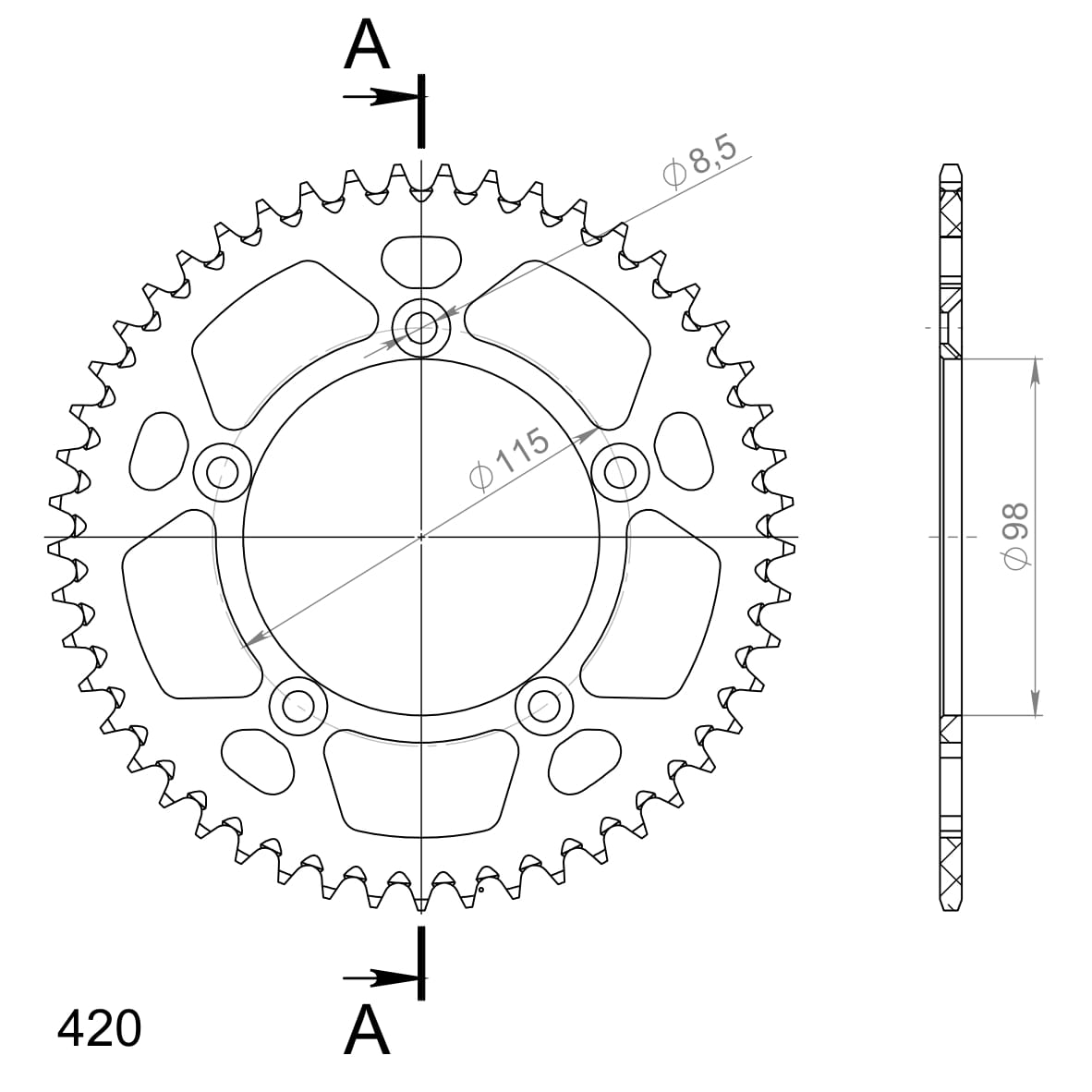 SuperSprox Rear Alloy MX RAL-4-49-ORG AP-BN56