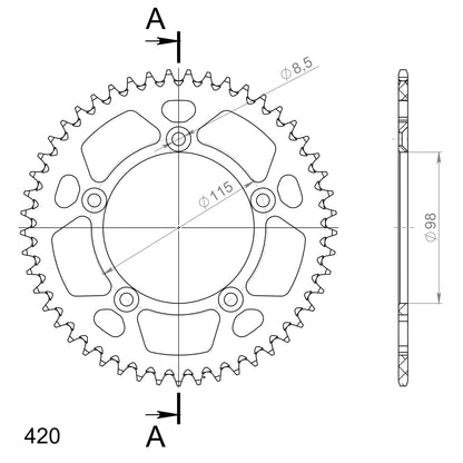 SuperSprox Rear Alloy MX RAL-4-49-ORG AP-BN56