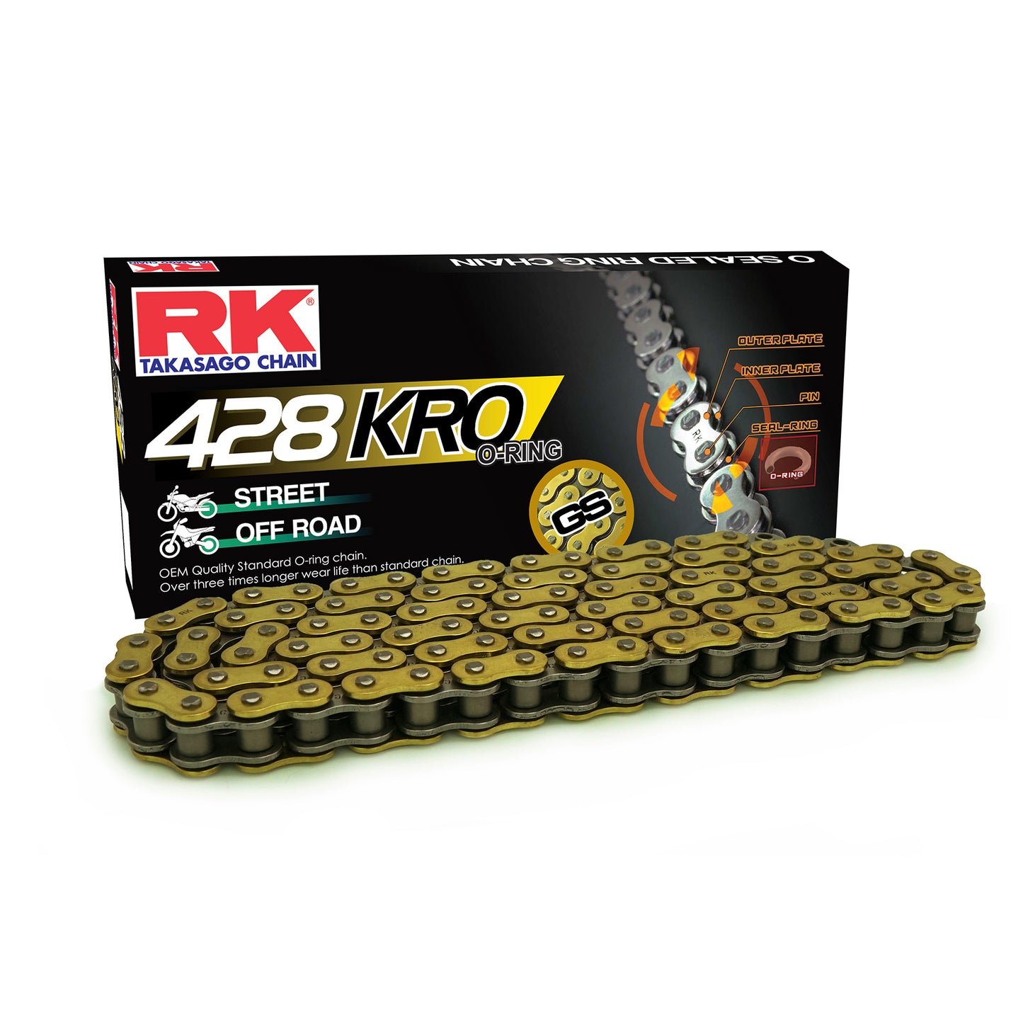 RK GS428KRO-116 Gold O-Ring Chain