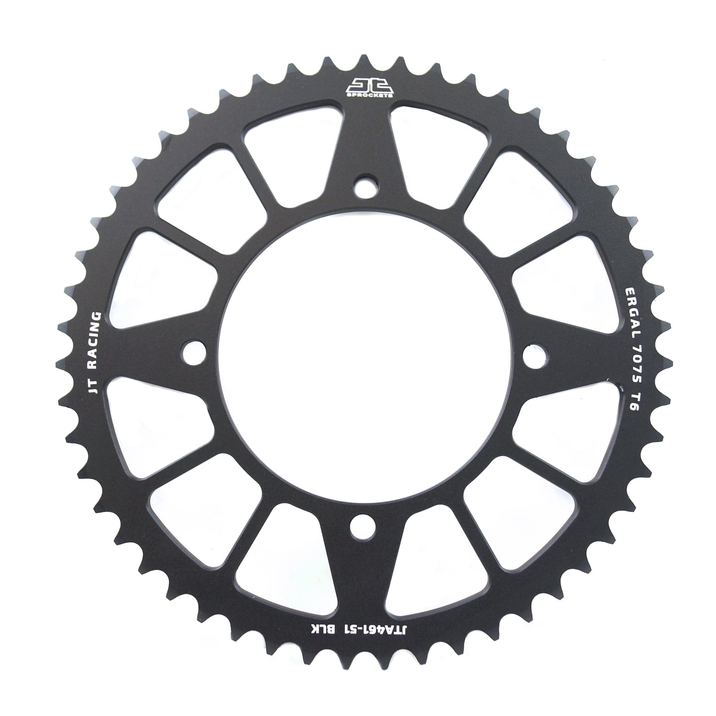 JT REAR SPROCKET ALLOY SIL 4-HOLE, JTA461.51BLK 7075-T6 Aluminium