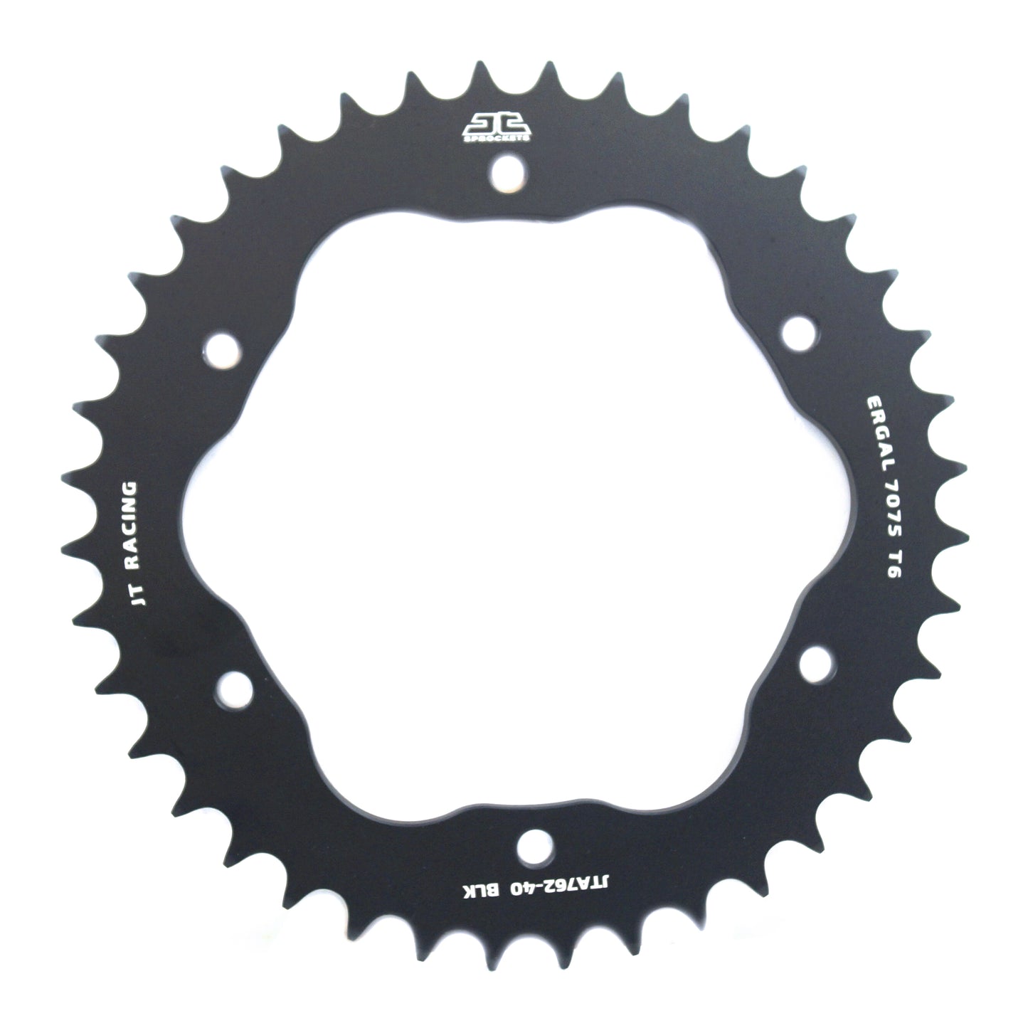 JT REAR SPROCKET ALLOY BLACK, JTA762.40BLK.7075-T6 Aluminium. DUCATI 520 Chain Conversion