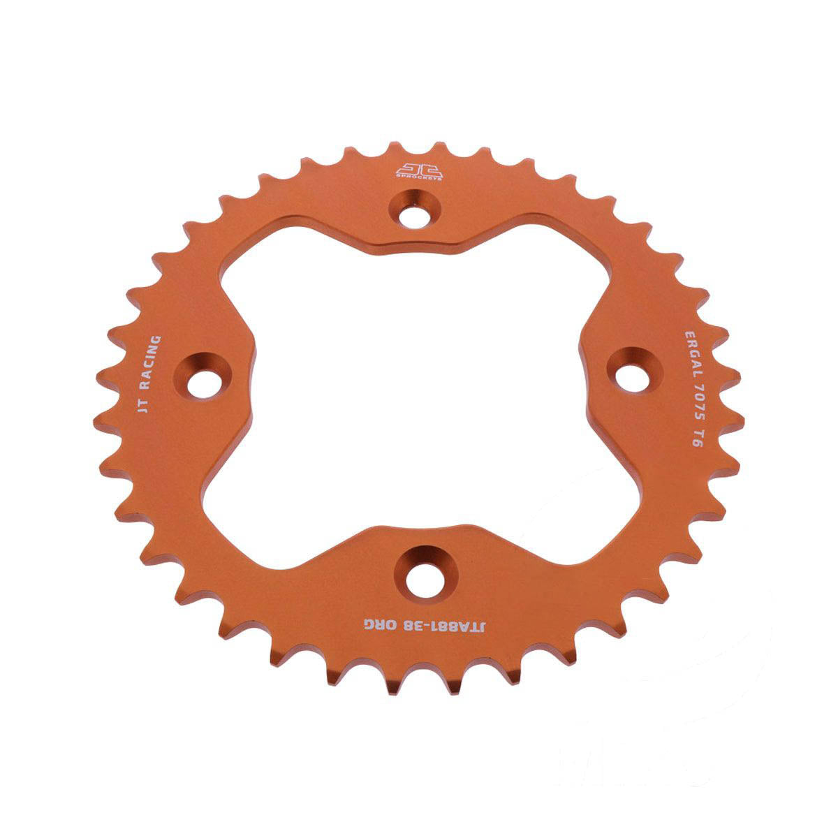 JT REAR SPROCKET ALLOY ORANGE ATV, JTA881.38ORG 7075-T6 Aluminium