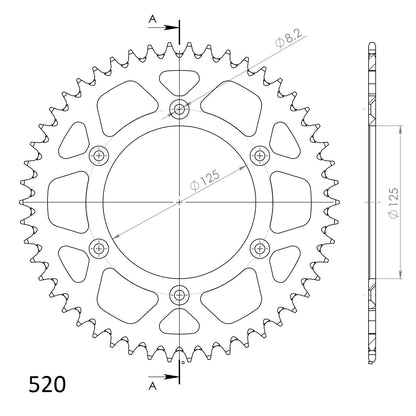 SuperSprox Rear Alloy Enduro RAL-8000-50-Black AP-BN70