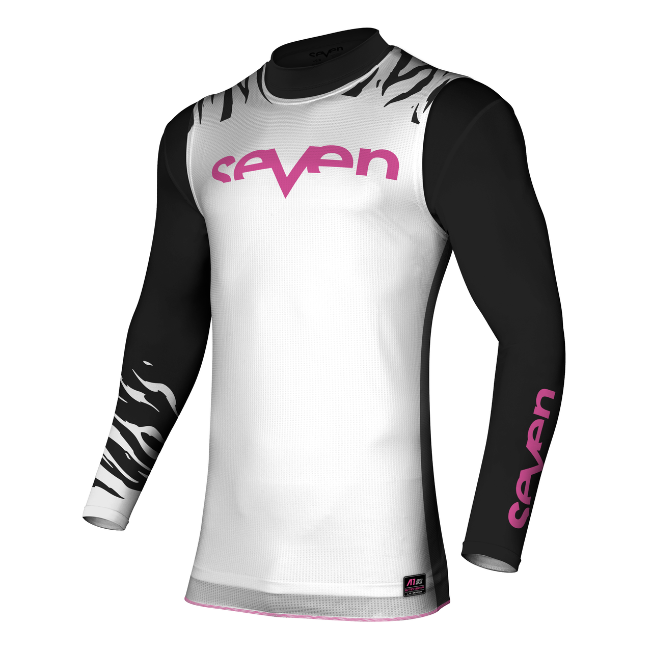 Seven MX Zero Youth S2BRA Over Jersey (White/Black/Pink)