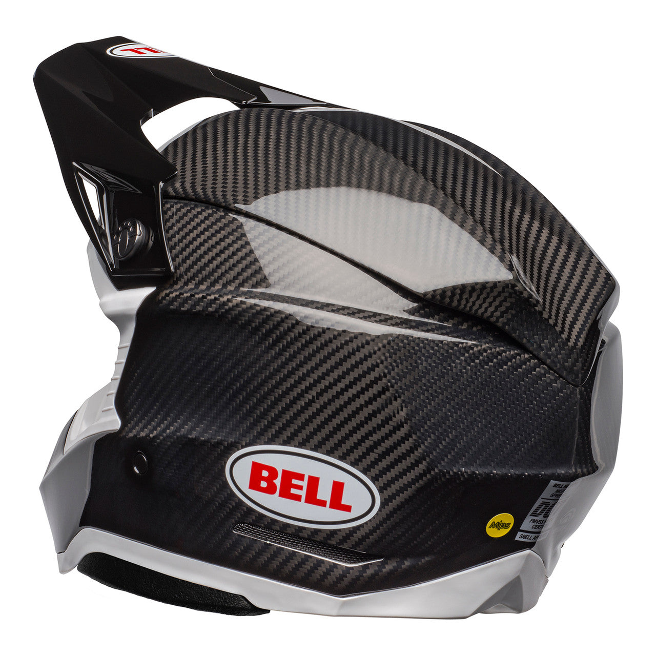 Bell MX 2023 Moto-10 Spherical Mips Adult Helmet (Gloss Black Carbon/White)