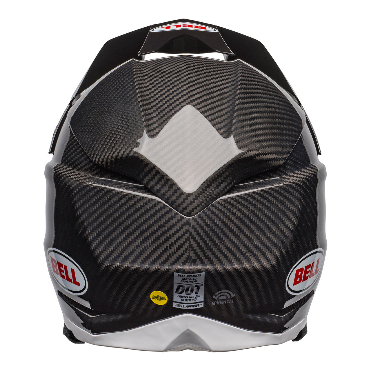 Bell MX 2023 Moto-10 Spherical Mips Adult Helmet (Gloss Black Carbon/White)