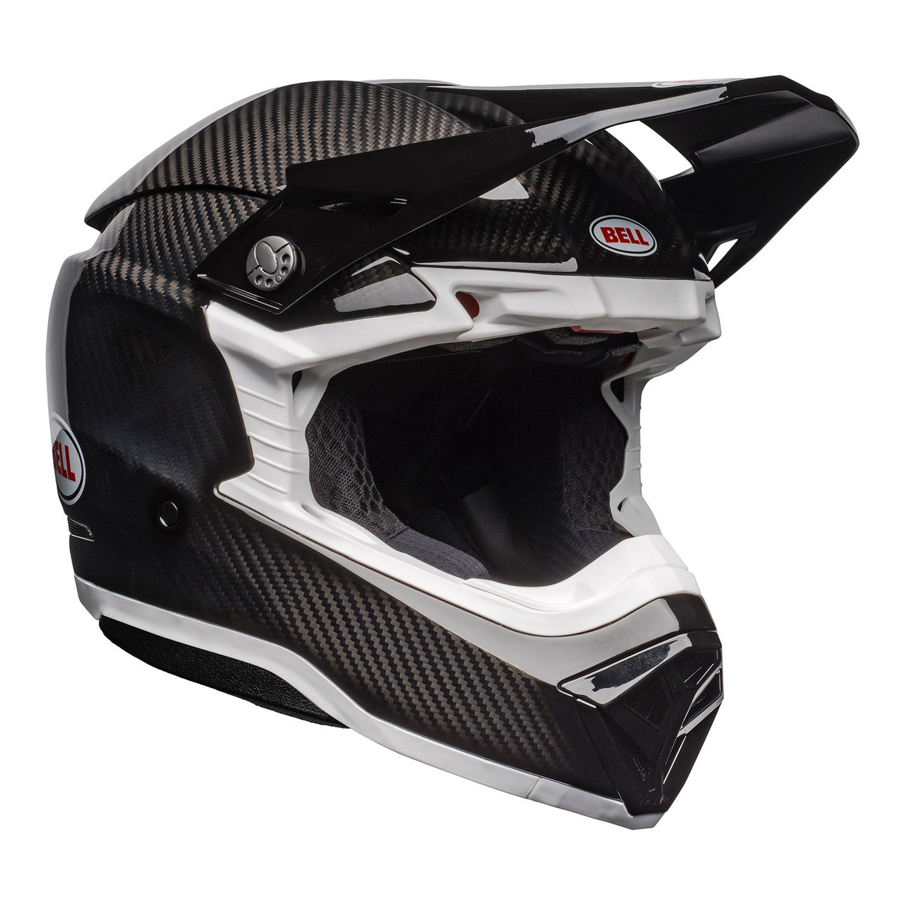 Bell MX 2023 Moto-10 Spherical Mips Adult Helmet (Gloss Black Carbon/White)