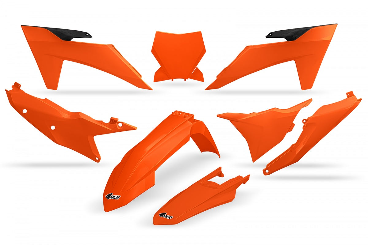 UFO Complete Plastic Kit Orange Exc. Fork Guards KTM SX/SXF 125-450 23-24