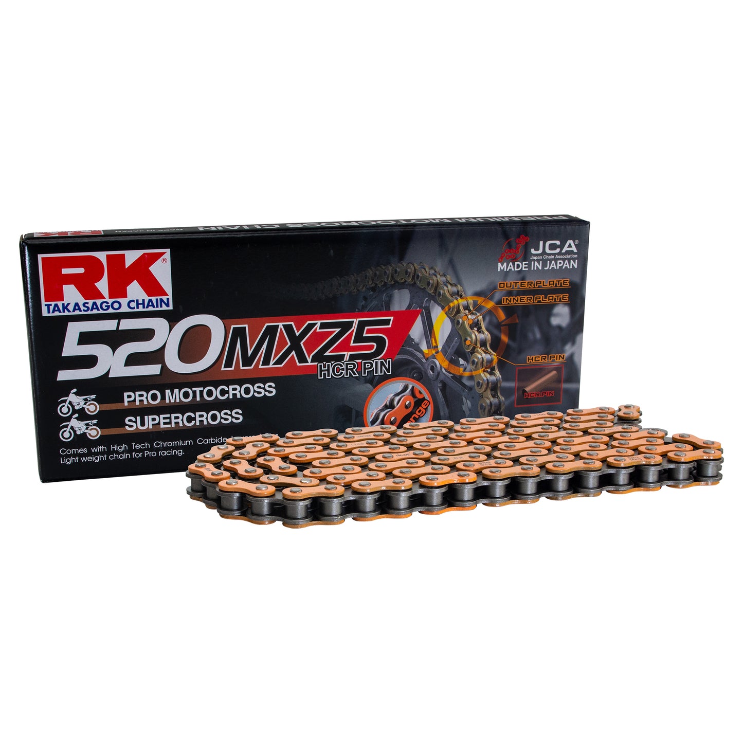 RK DD520MXZ5-120 Orange Pro MX Chain