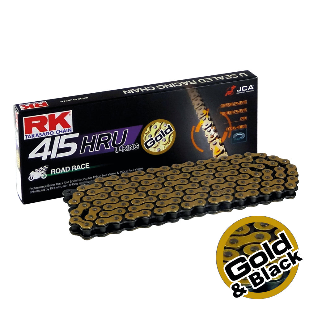 RK GB415HRU-136 Gold U-Ring Road Race Chain