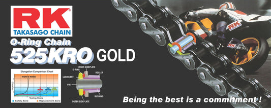 RK GS525KRO-108 Gold O-Ring Chain