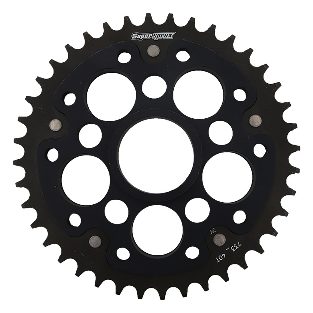 SuperSprox Rear Edge Sprocket Ducati RSA-733_525-40-Black For 525 Chain Ducati fitment