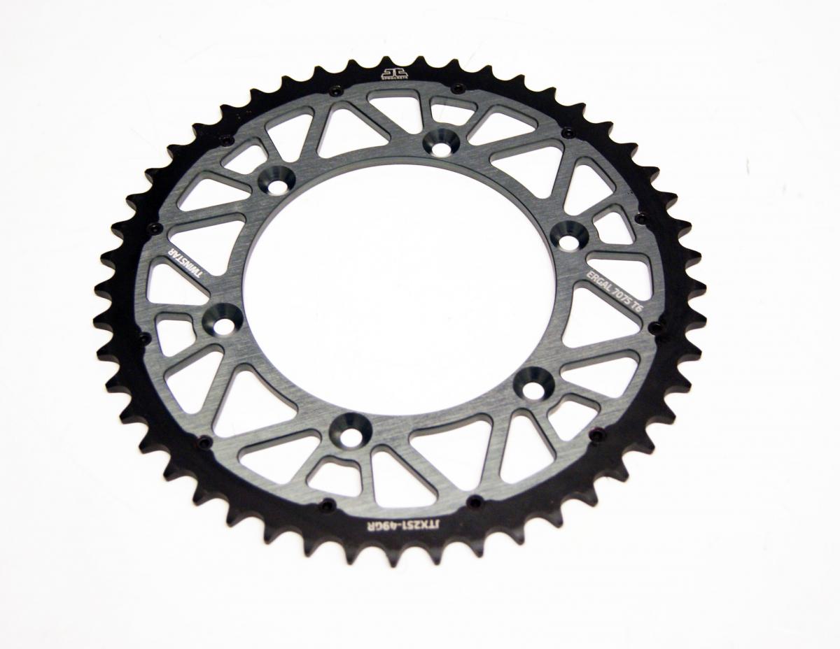 JT REAR SPROCKET TWINRING JTX251.49GR, TWINSTAR ALLOY & STEEL