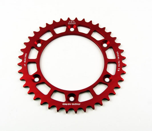 JT REAR SPROCKET JT RACERLITE RED, JT JTA210.40RED 7075-T6 Aluminium