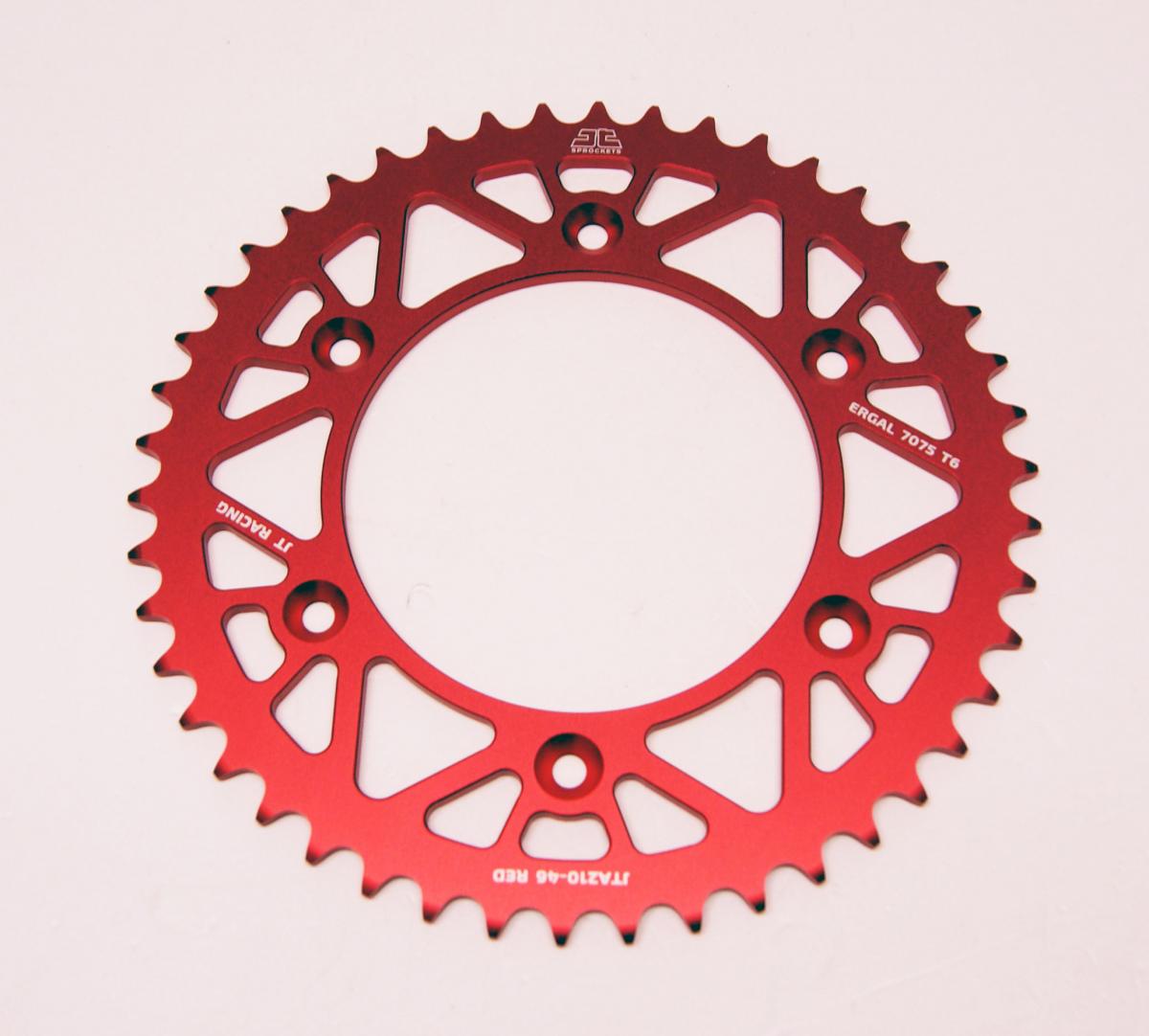 JT REAR SPROCKET JT RACERLITE RED, JT JTA210.46RED 7075-T6 Aluminium