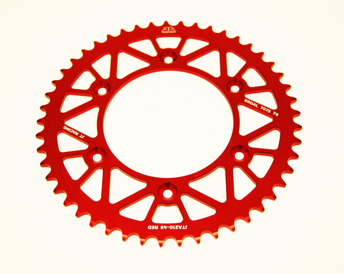 JT REAR SPROCKET JT RACERLITE RED, JT JTA210.49RED 7075-T6 Aluminium