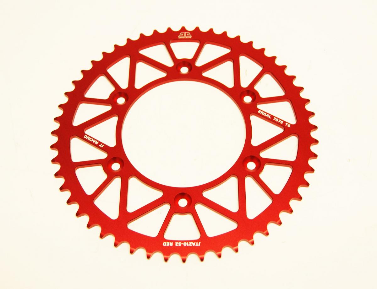 JT REAR SPROCKET JT RACERLITE RED, JT JTA210.52RED 7075-T6 Aluminium