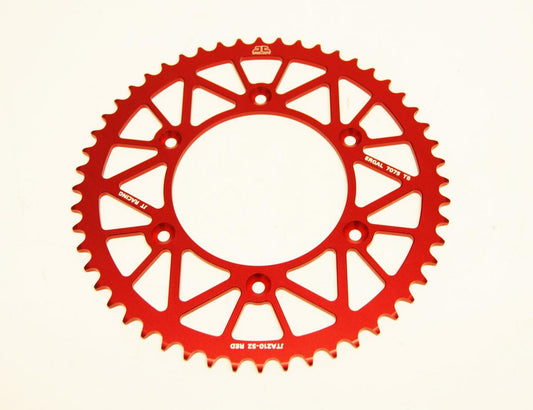 JT REAR SPROCKET JT RACERLITE RED, JT JTA210.52RED 7075-T6 Aluminium