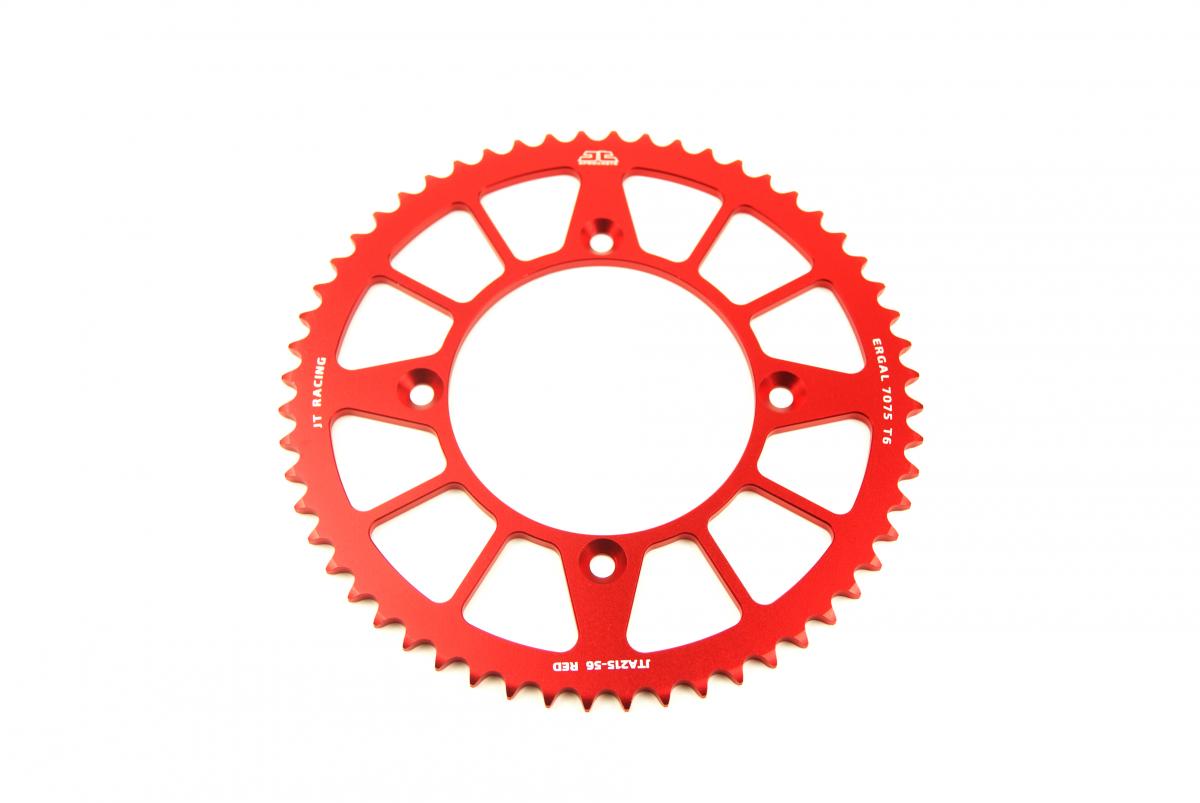 JT REAR SPROCKET ALLOY RED 215, JTA215.56RED 7075-T6 Aluminium