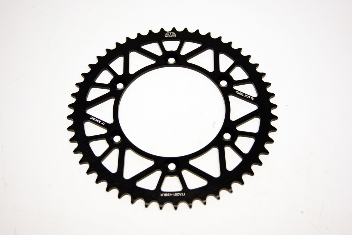 JT REAR SPROCKET ALLOY BLACK 251, JTA251.49BLK 7075-T6 Aluminium, SR251-49