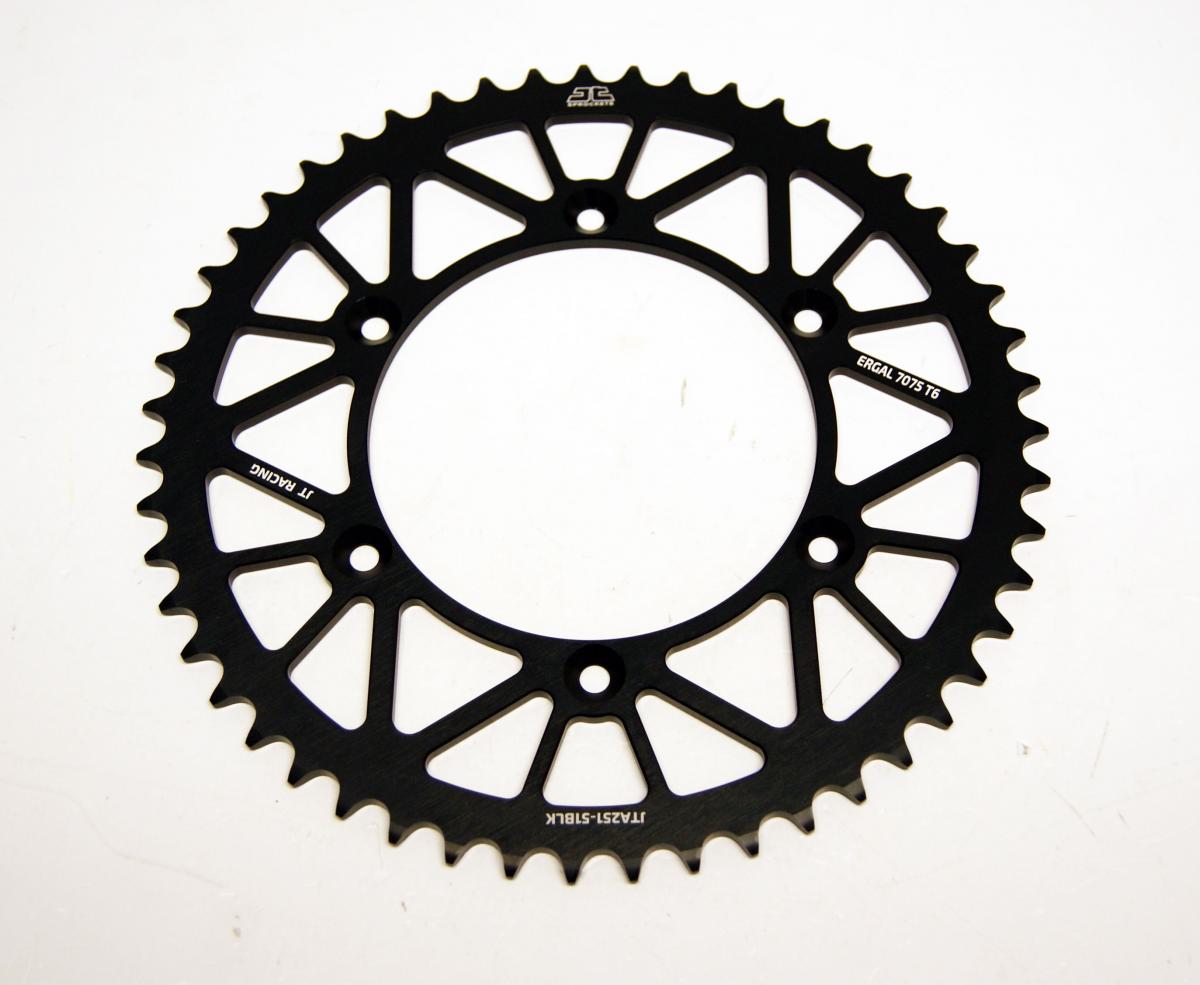 JT REAR SPROCKET ALLOY BLACK 251, JTA251.51BLK 7075-T6 Aluminium, SR251-51