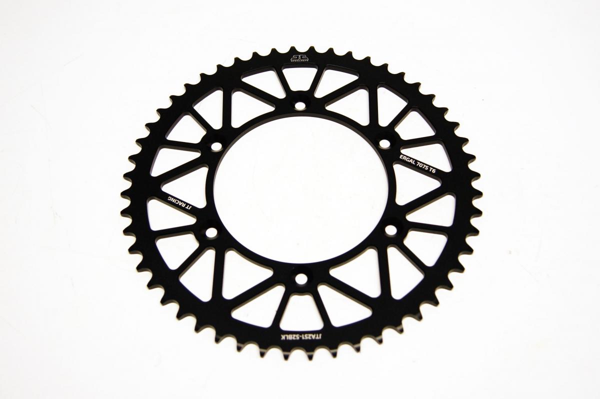 JT REAR SPROCKET ALLOY BLACK 251, JTA251.52BLK 7075-T6 Aluminium, SR251-52