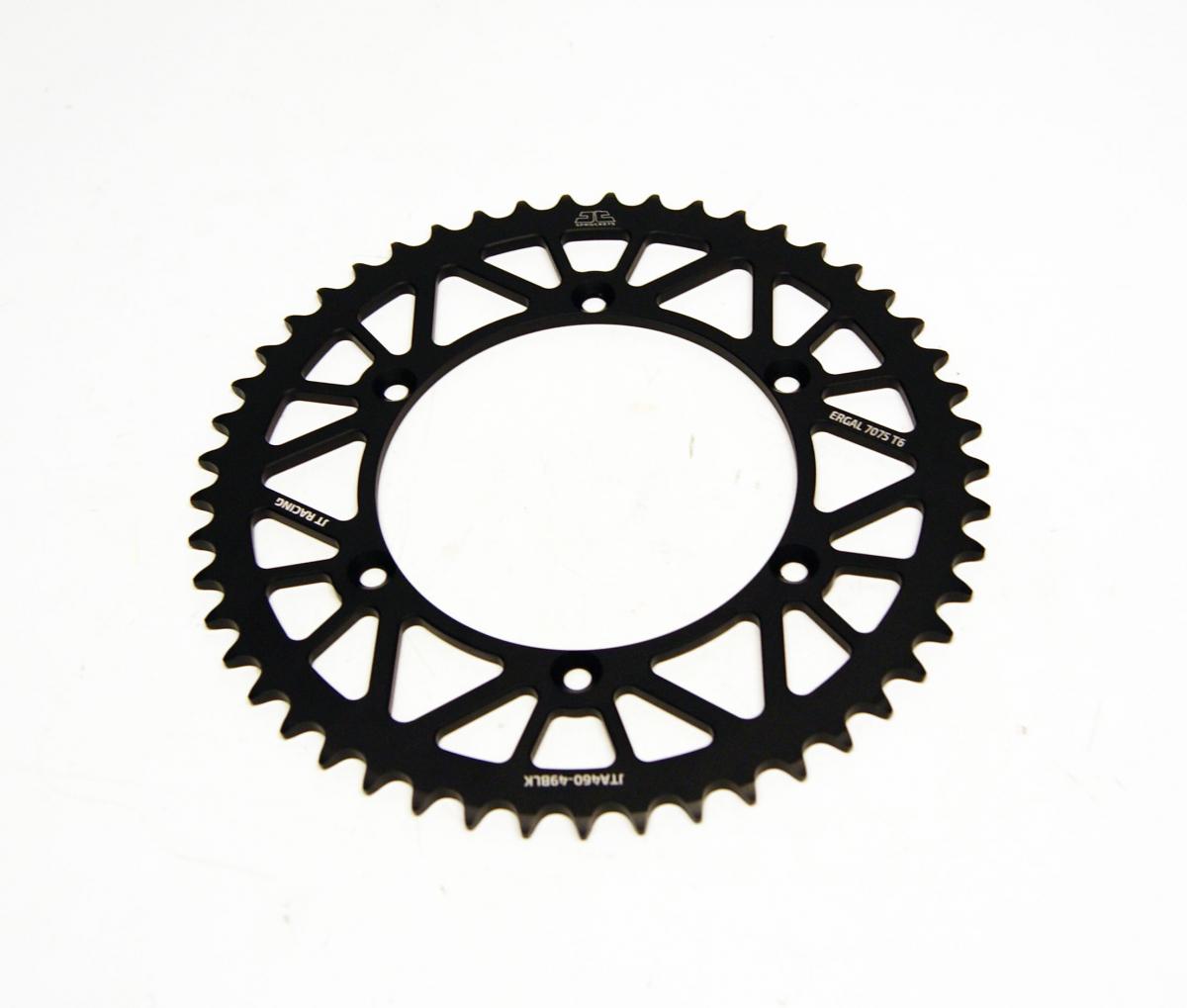 JT REAR SPROCKET ALLOY BLACK 460, JTA460.49BLK 7075-T6 Aluminium