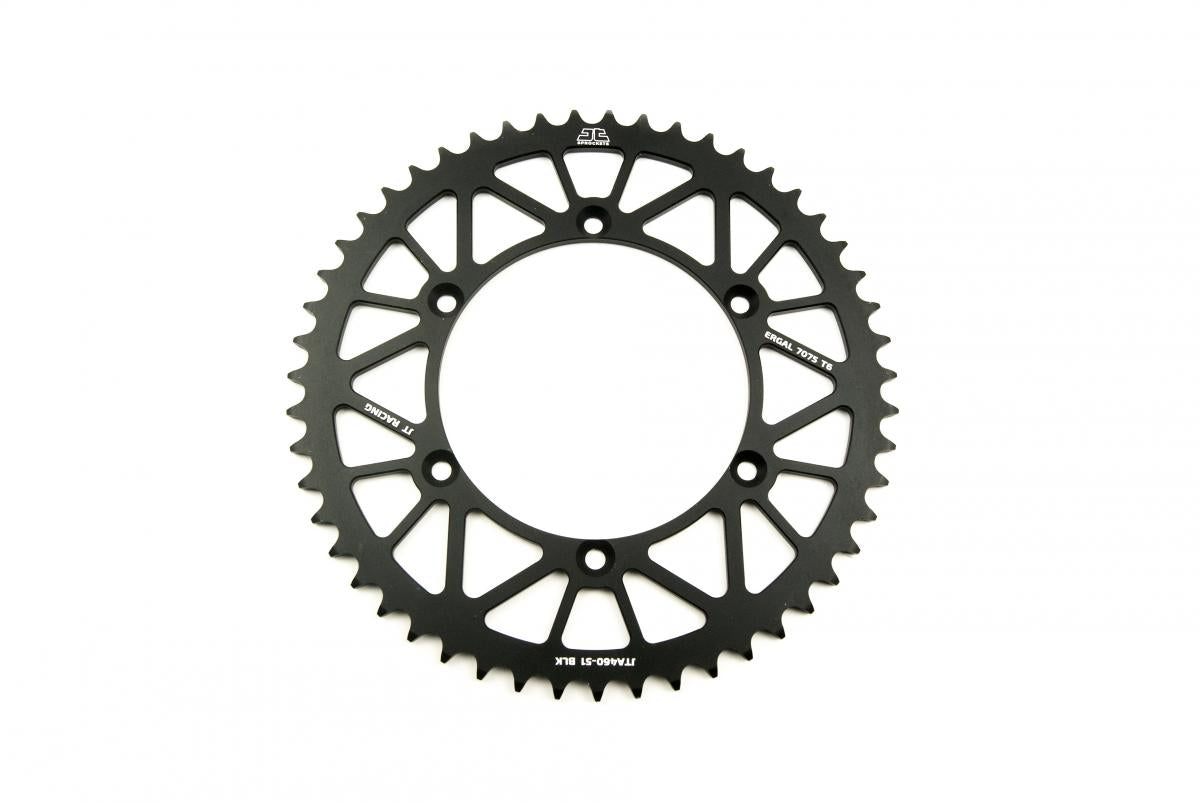 JT REAR SPROCKET ALLOY BLACK 460, JTA460.51BLK 7075-T6 Aluminium