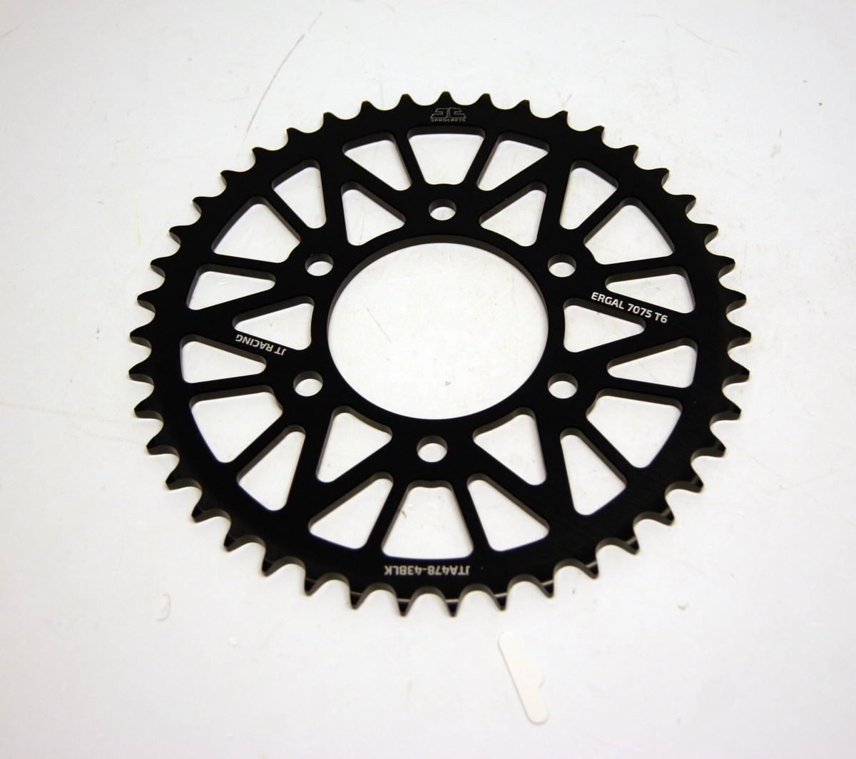 JT REAR SPROCKET JTA478.43BLK ALLOY, CHAIN 520 (7075-T6 Aluminium)