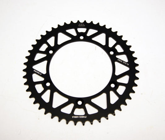 JT REAR SPROCKET ALLOY BLACK 822, JTA822.48BLK 7075-T6 Aluminium