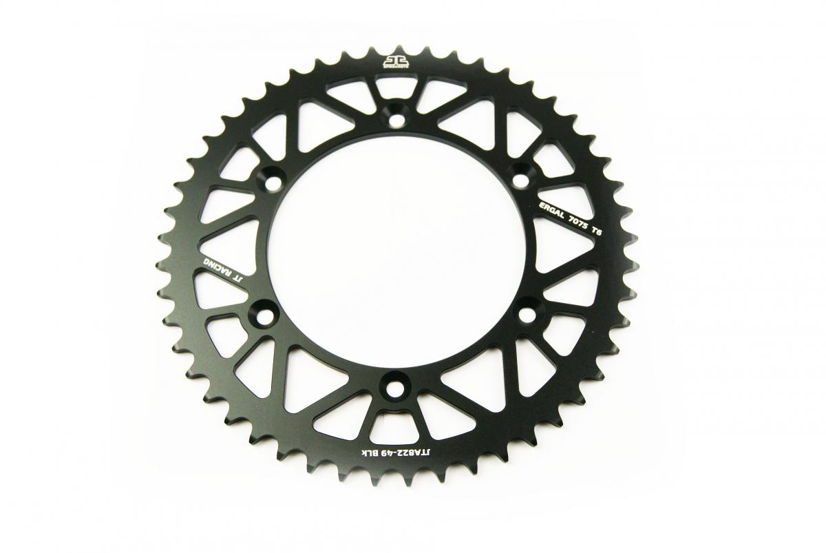 JT REAR SPROCKET ALLOY BLACK 822, JTA822.49BLK 7075-T6 Aluminium