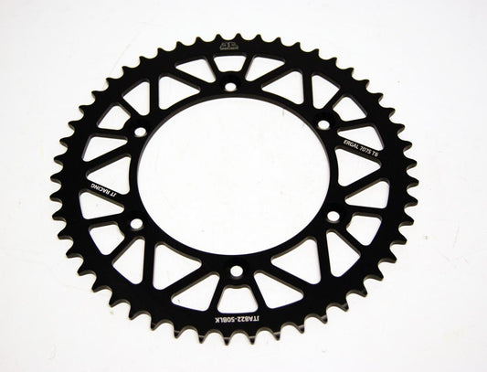 JT REAR SPROCKET ALLOY BLACK 822, JTA822.50BLK 7075-T6 Aluminium