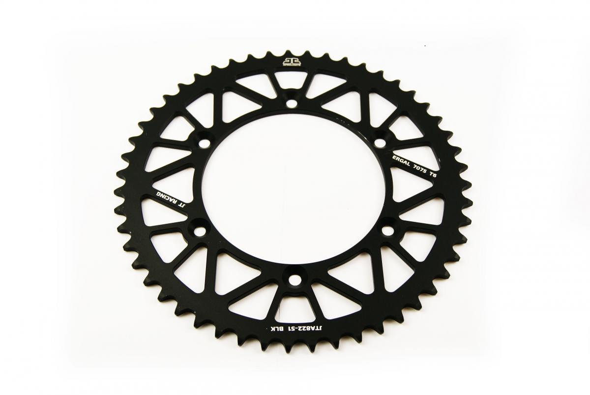 JT REAR SPROCKET ALLOY BLACK 822, JTA822.51BLK 7075-T6 Aluminium