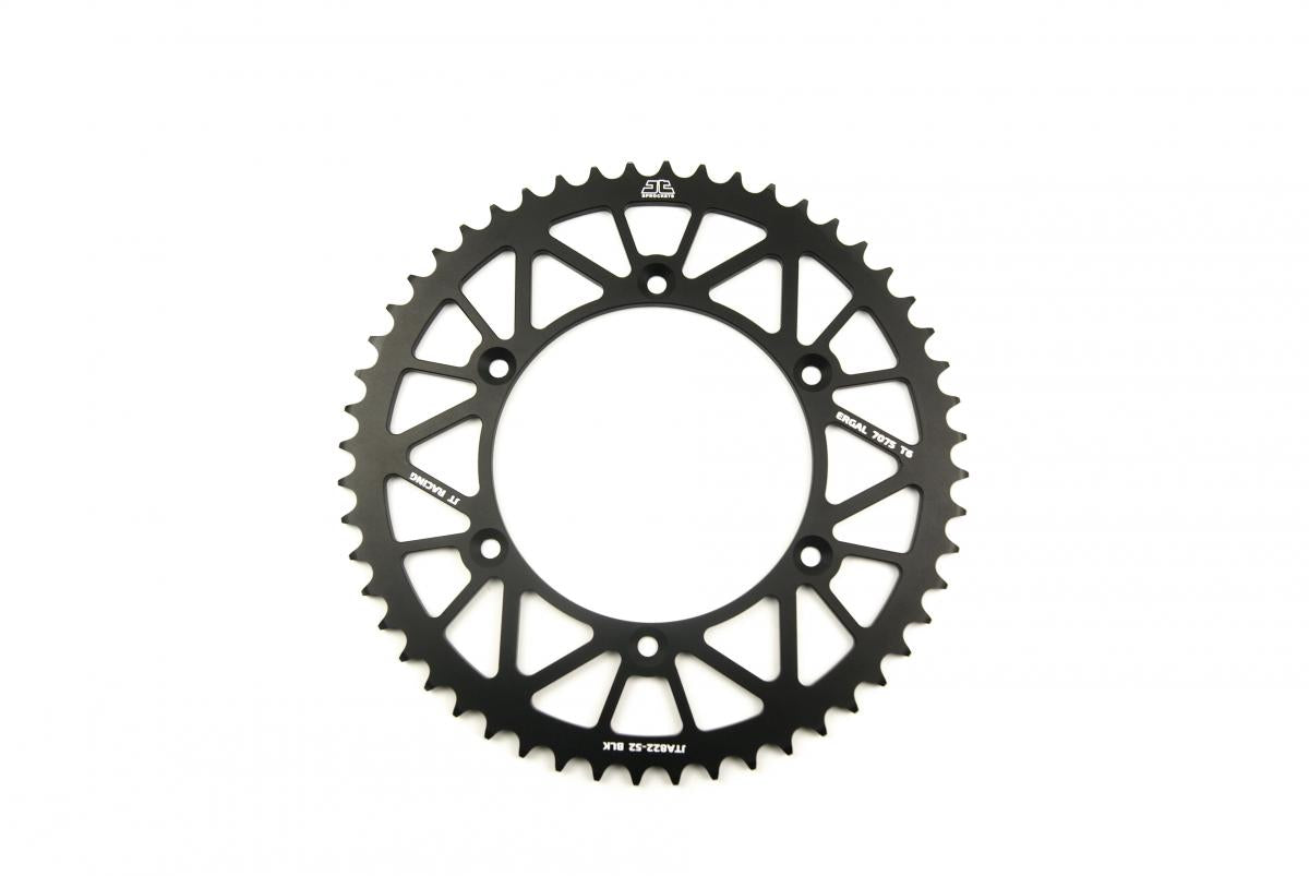 JT REAR SPROCKET ALLOY BLACK 822, JTA822.52BLK 7075-T6 Aluminium