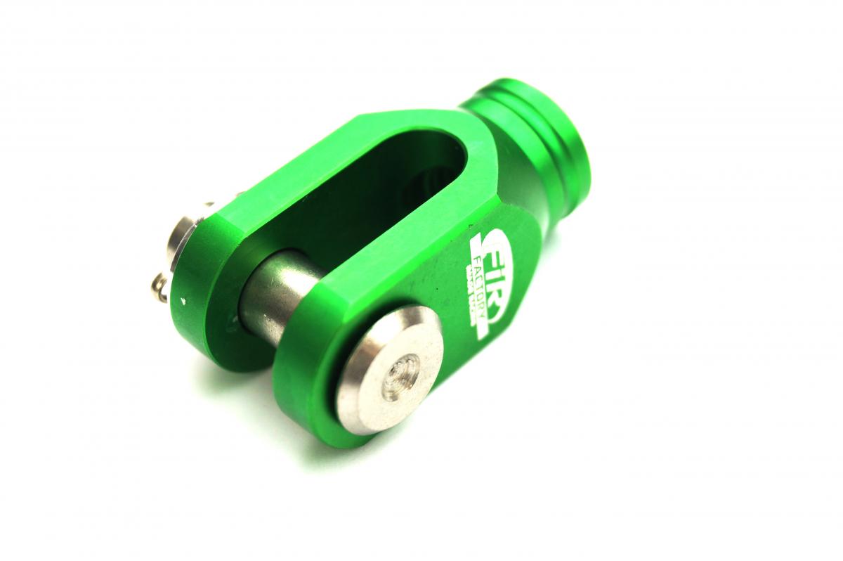 FIR BRAKE CLEVIS REAR GREEN KX RM, FIR ASRBC-06, CNC ALLOY