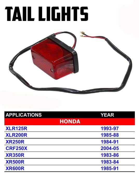 FIR TAIL LIGHT ASSY. HONDA STYLE MX-01550, 33701-KF0-652