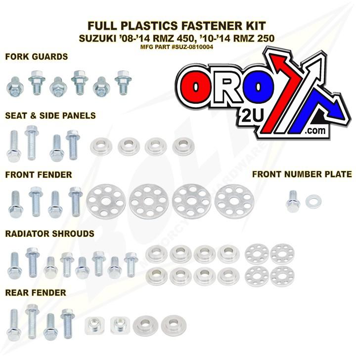 BOLT PLASTIC BOLT KIT RMZ250/450, BOLT HARDWARE SUZ-0810004