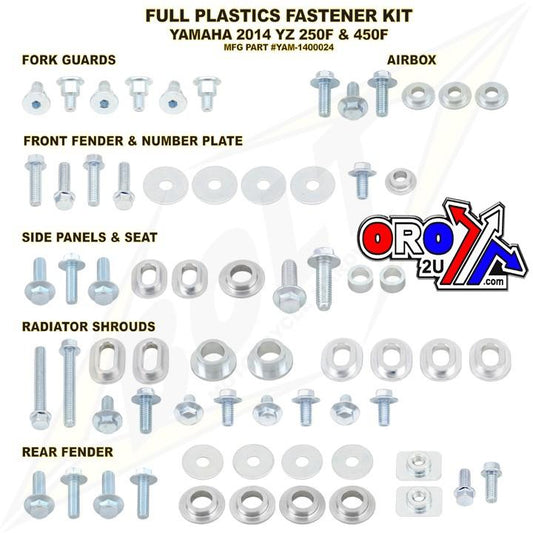 BOLT PLASTIC BOLT KIT YZF250/450, BOLT HARDWARE YAM-1400024