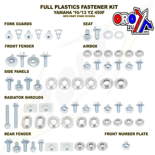 BOLT PLASTIC BOLT KIT YZF450 10-13, BOLT HARDWARE YAM-1010004