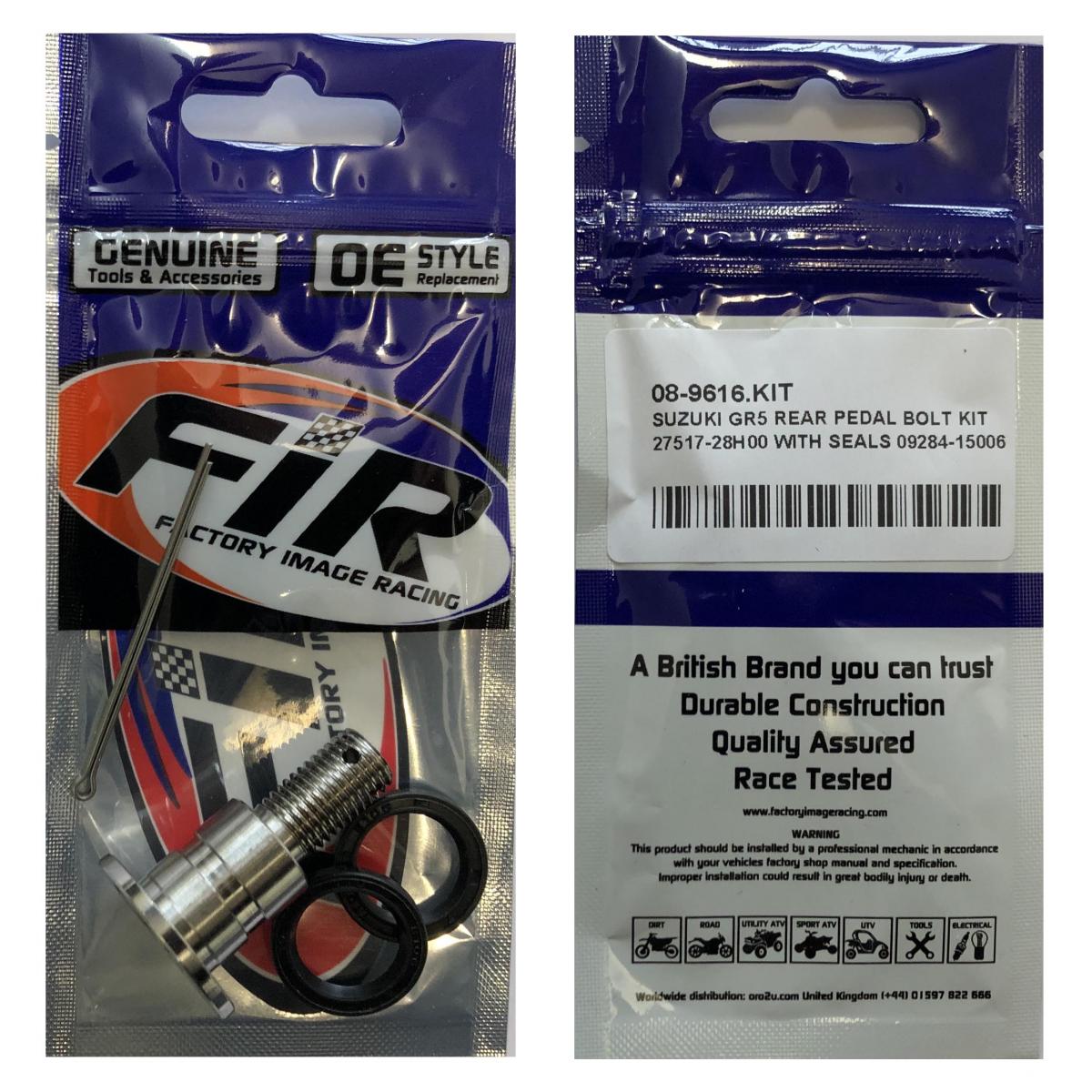 FIR SUZUKI GR5 REAR PEDAL BOLT KIT, 43142-28H00 WITH SEALS 09284-15006, FIR-BARND