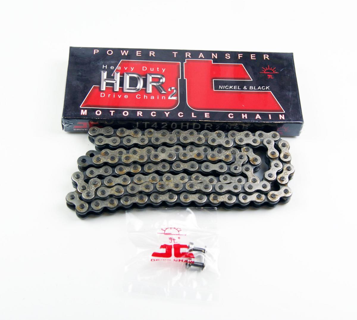 JT JT CHAIN 420HDR 114L NICKEL-BK JTC420HDRNB114SL