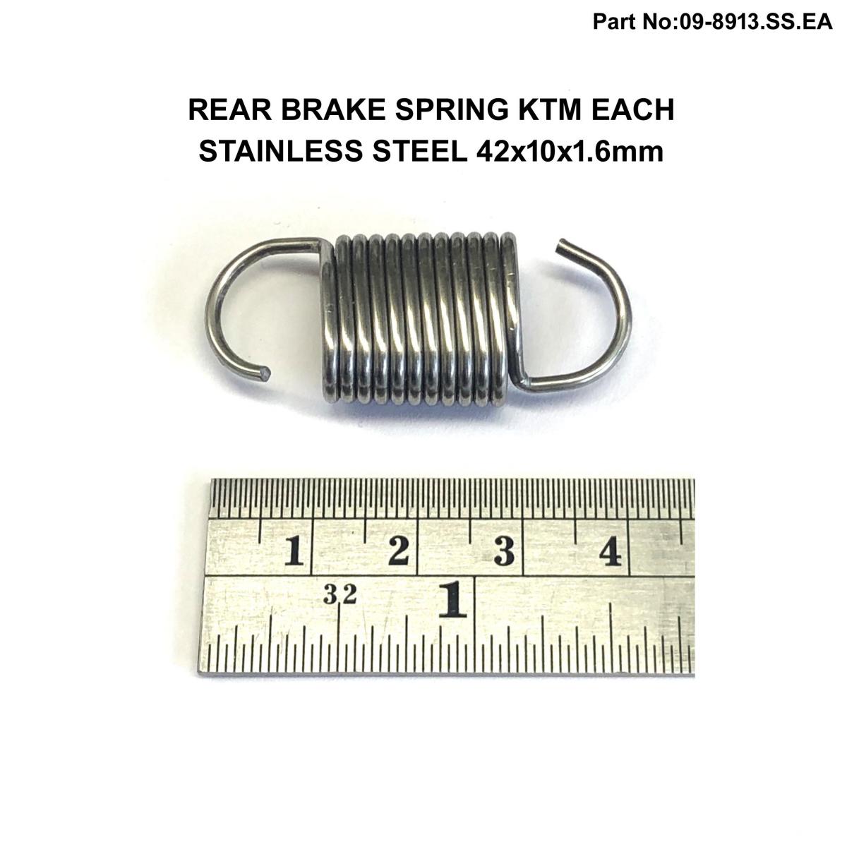 DIRT RACING  SS REAR BRAKE SPRING KTM EACH, 79003062000 STAINLESS STEEL, DIRT RACING 99-4022