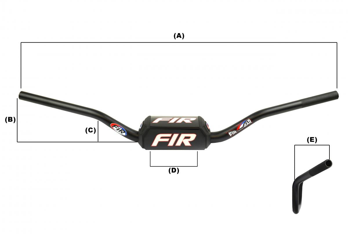 FIR TAPER HANDLEBAR CARMICHAEL, FIR TH-96-28.6 6061, BLACK