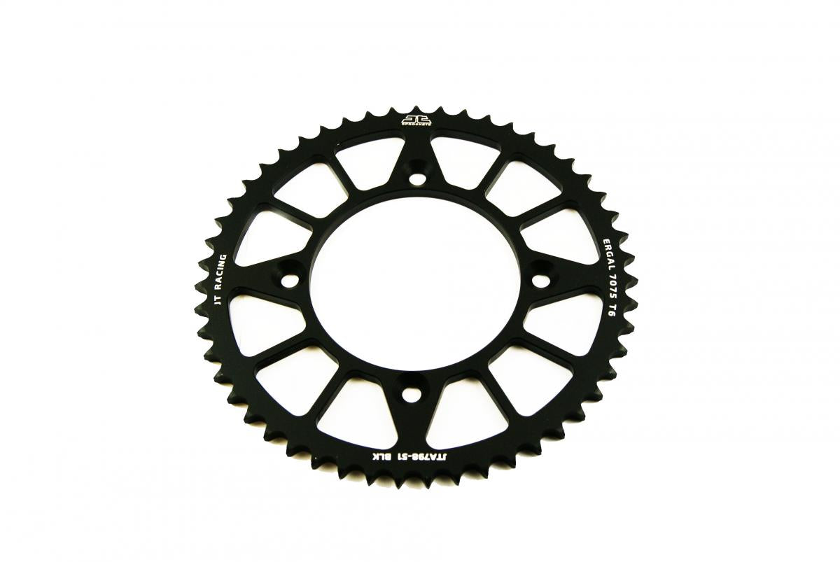 JT REAR SPROCKET ALLOY BLACK 798, JTA798.51BLK 7075-T6 Aluminium