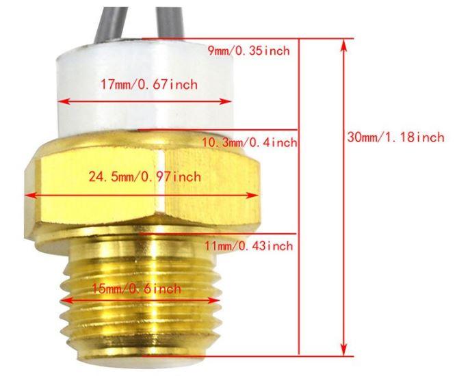 FIR SWITCH RADIATOR FAN 2 TERMINAL, 34850-10D00, 17680-06C01, 17680-45C00, 17680-48E00, Water Temperature Radiator Fan Switch