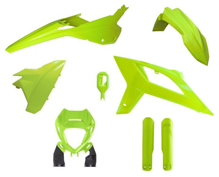 RTECH PLASTIC KIT/6 2020-22 BETA RR125-480 NEON YELLOW